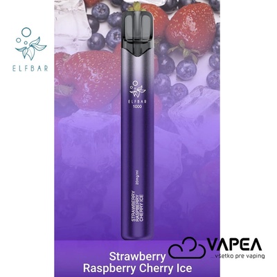 ElfBar 1000 Strawberry Raspberry Cherry Ice 20 mg 1000 poťahov