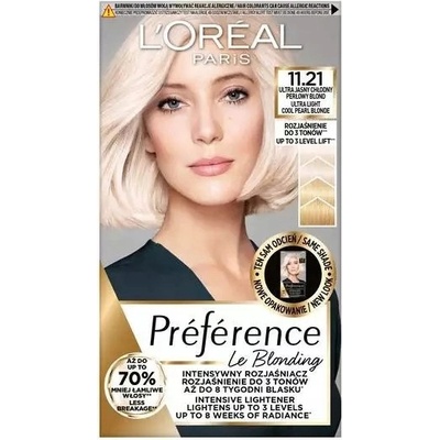 L'Oréal Preference barva na vlasy 11,21 studená světlá blond