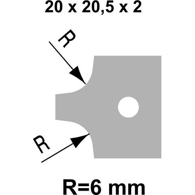 VBD R6 20,0x20,5x2,0 - UNI, pro frézu falcovací TH34FM10