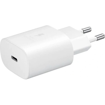 Image 1 of Samsung Оригинално мрежово зарядно устройство Samsung Super Fast Charging, 25W, Бял (TA800EWE White)