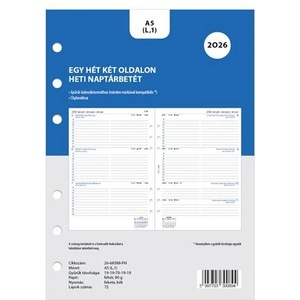 FILOFAX Вложка за календар, за планиране, седмична, a5 (l), filofax, 2027 fx-26-68588-fh (fx-27-68588-fh)