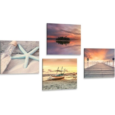 Set obrazů dovolená v ráji - 4x 60x60