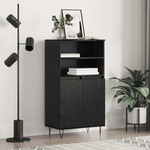 vidaXL Висок шкаф Черно 60 x 36 x 110 см Инженерна дървесина (879621)