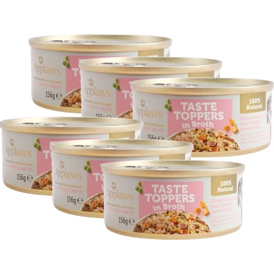 Applaws Taste Toppers Broth kuracie so šunkou 6 x 156 g