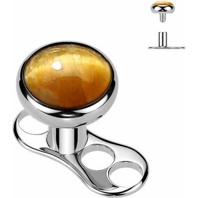 MARRE Kompletní microdermal piercing TITAN, tygří oko MD049