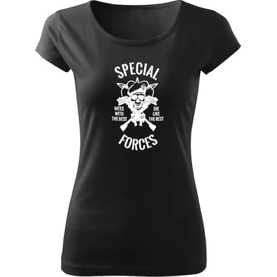 DRAGOWA дамска тениска, Spartan Forces, черна, 150г/м2 (6510)