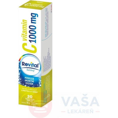 Revital Vitamín C 1000 mg šumivý tbl eff limetka a grep 20 ks