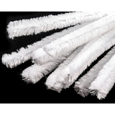 Chlupatý modelovací drát 240512/01, jednobarevná bílá, průměr 15mm, délka 30cm, (1 balení, 10 kusů)