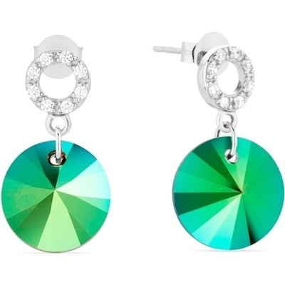 Spark se Swarovski Elements penízek Scarabaeus Green 13394