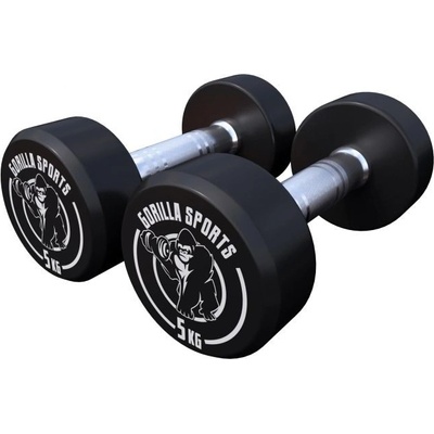 Gorilla Sports Guľaté jednoručné činky gumové 2 x 5 kg