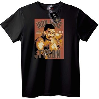 NOONEBRAND Тениска Железния Майк Тайсън Шампион 1986 - L, Black