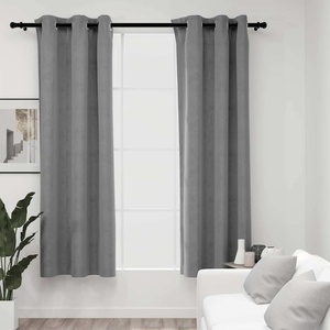 vidaXL 134816 Blackout Curtains with Rings 2 pcs Grey 37"x63" Velvet (US only) - Untranslated (134816)