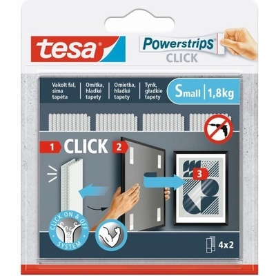 Tesa tesa® Samolepicí proužky se suchým zipem Powerstrips CLICK 4 x 2 S (77720-00003-00)