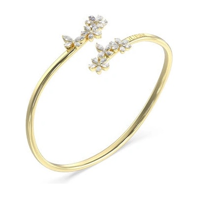 Guess pevný pozlacený náramek se zirkony Lily JUBB05103JWYG 5,5 cm
