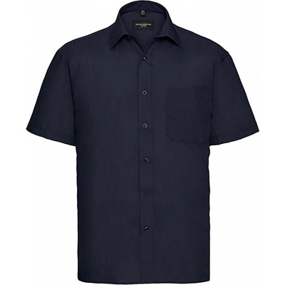 Russell Collection Pánska košeľa Poplin s kratkými rukávmi tmavo modrá
