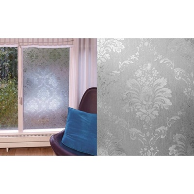 Patifix Статично фолио за стъкло цветен орнамент 39-2910 - ширина 90 см