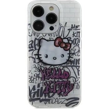 Hello Kitty Кейс Hello Kitty IML Kitty On Bricks Graffiti за iPhone 15, бял (KXG0078938)