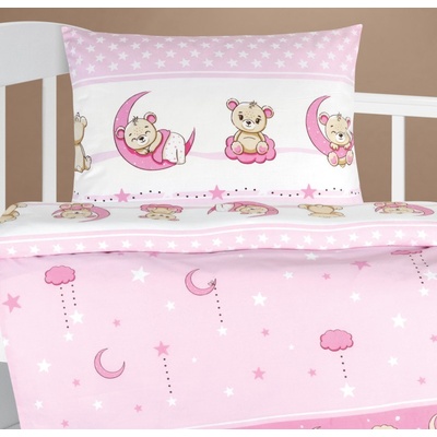 Bellatex Dětské povlečení bavlna Agáta 90 x 135 cm 45 x 60 cm růžová