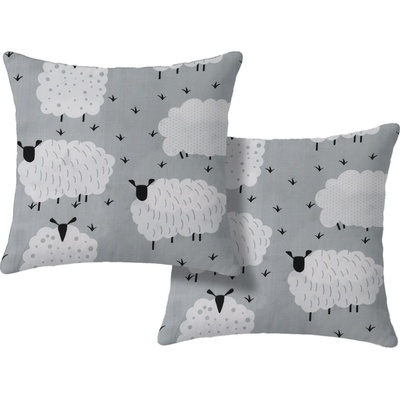 Textilomanie WHITE SHEEPS sivá 45 x 45 cm 2ks