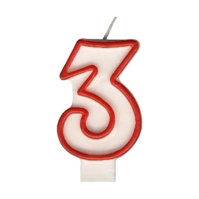 Dortová číslová svíčka "3" 75mm