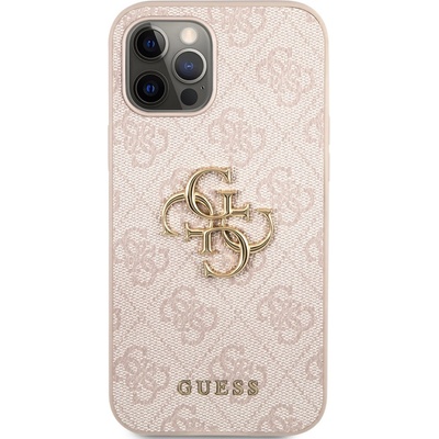 GUESS Калъф Guess - PU 4G Metal Logo, iPhone 12 Pro Max, розов (3666339006846)