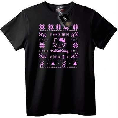 NOONEBRAND Коледна тениска Hello Kitty - M, Black