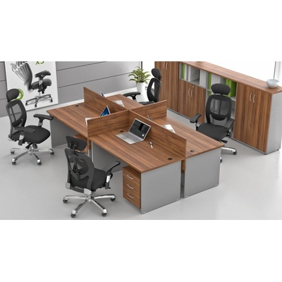 NABYTOK-DIZAJNOVY.SK ZE 4.6 19 Zostava kancelárskeho nábytku Komfort 4.6 orech / sivá