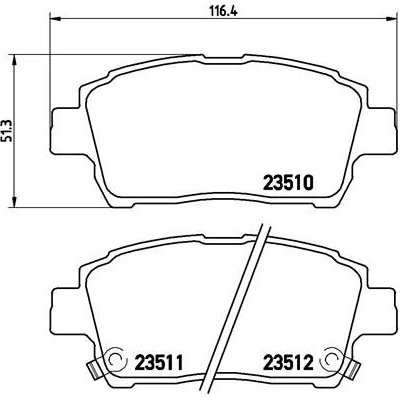 BREMBO Sada brzdových platničiek kotúčovej brzdy P83051