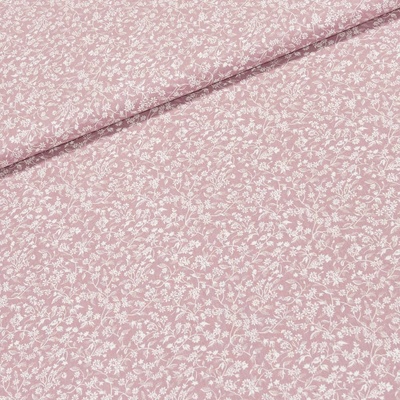 Bavlněné plátno N 170, drobný bílý kvítek na starorůžové š.150cm (látka v metráži)