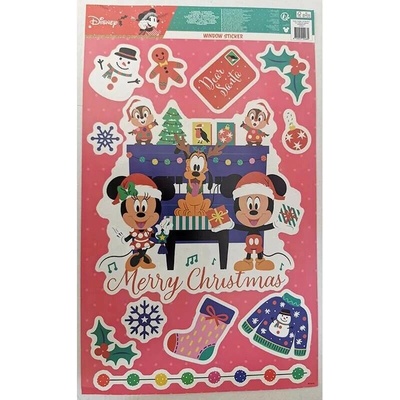 Disney Mickey a Minnie vianočné nálepky na okno 29 × 48 cm