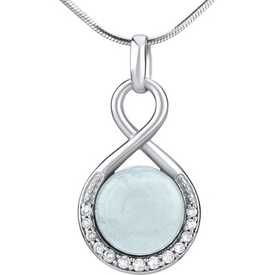 SILVEGO stříbrný přívěsek s přírodním Akvamarínem JST14709AQ