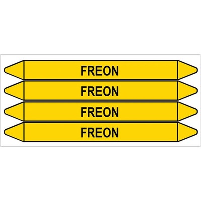 Značení potrubí, freon,4 ks, 250 × 26 mm PZ 007485