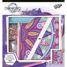 Lowlands Kreativní sada diamantový deník květina s nalepovacími diamanty v krabici 19x21x3cm
