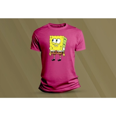 Sandratex dětské bavlněné tričko SpongeBob. fuchsia