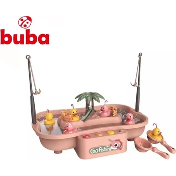 Buba Детски забавен комплект за риболов Buba Go Fishing, патета, розов