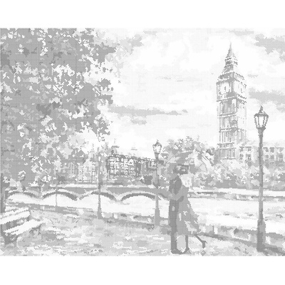 ZUTY Bodkovanie - MILUJÚCI PÁR V LONDÝNE Rámovanie: bez rámu a bez vypnutia plátna, Rozmer: 40x50 cm