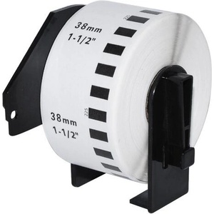 Makki съвместими етикети Brother DK-22225 - White Continuous Length Paper Tape 38mm x 30.48m, Black on White - MK-DK-22225 (MK-DK-22225) - zettabytex