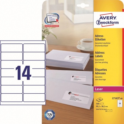 Avery Zweckform 40 listů, A4, bílé L7163-40