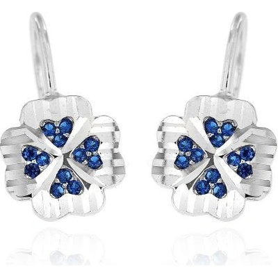 Zlatnictví U Kostela dámské náušnice modré čtyřlístky 4506