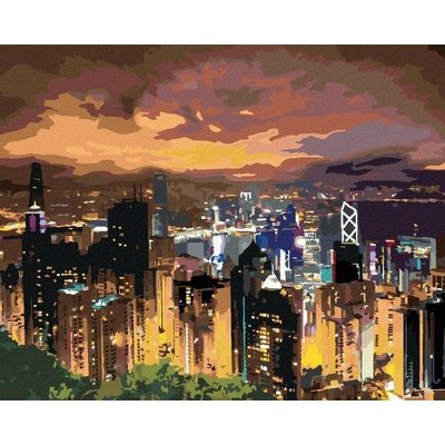 Zuty Malování Podle Čísel Noční Výhled Na Velkoměsto 80 x 100 cm Plátno Rám