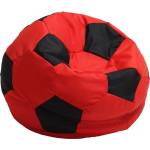 PUFRELAX Пуф, топка, за деца до 3 г, 80л. Telstar Baby - Red & Black, За открито, Перящ се калъф, Пълнеж от Полистиролни перли (PUF-G-TB-TEX-REBL) - topmarket