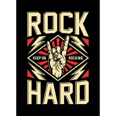 Plagát, Obraz - Rock On Hand Sign Vector Illustration, vectorkingdom, 30 × 40 cm