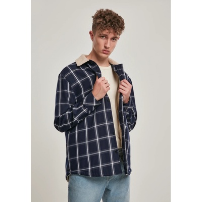 Urban Classics Мъжко тънко яке Urban Classics Sherpa Lined Shirt в тъмносин цвятUB-TB3133-00159 - Тъмносин, размер S