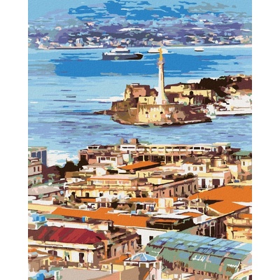zuty Malování Podle Čísel Panorama Města Messina 40 x 50 Cm Plátno Rám