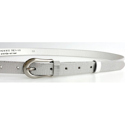 Penny Belts opasek dámský kožený 20-178-606 STŘÍBRNÝ METAL