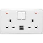 ELMARK London ДВ. КОНТАКТ С 2Р СВ. КЛЮЧ + usb БЯЛ (190882/wh)