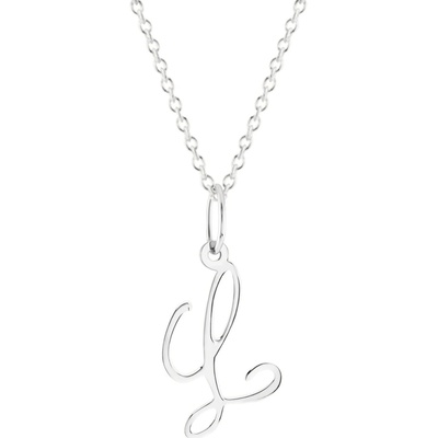 Gemmax Řetízek s písmenem „L“ bílé zlato GUSWN-42891-25841
