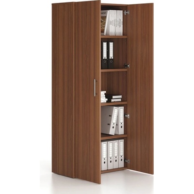 B2B Partner Kancelárska skriňa vysoká SOLID, 800 x 400 x 1830 mm, orech