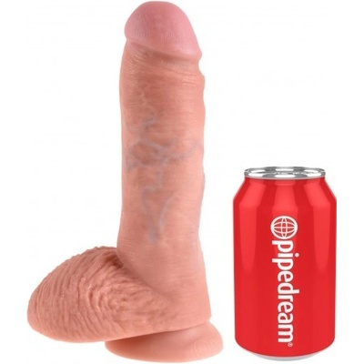 Pipedream King Cock 8″ Cock with Balls telové dildo s prísavkou 21,5 x 4,6–5 cm