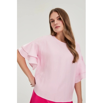 Moodo Розова риза с воланчета на ръкавите Moodo Moodo | Rozov | ЖЕНИ | XXL